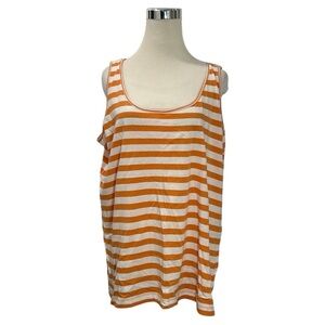 NWT Avenue Women's Orange Striped Tank Top Shirt Size 22/24